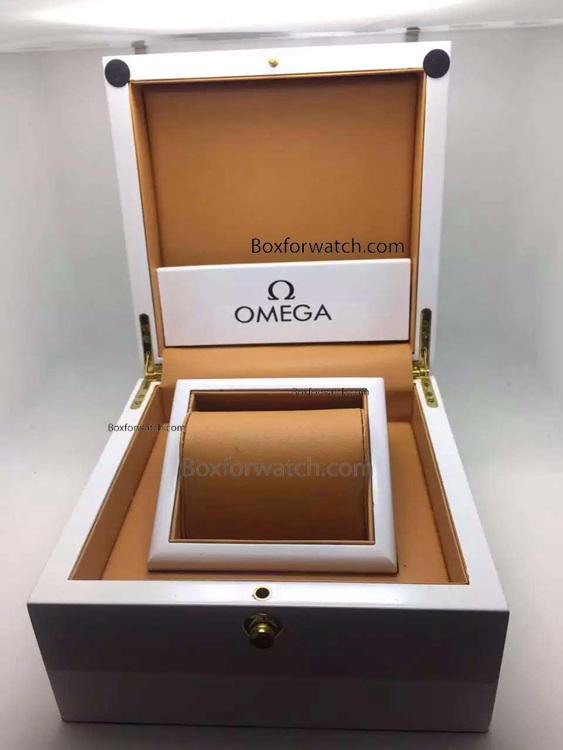 Omega Replica watch box white Brown inner - omega watch box for